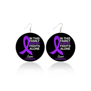 Lupus Awareness Wooden Earrings