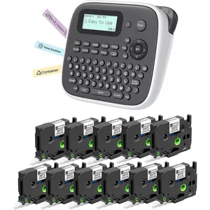 Label Maker with White Tape Waterproof Labels Keyboard Labeler Machine Portable  Desktop Labelmaker Multiple Symbols for Home Small Business