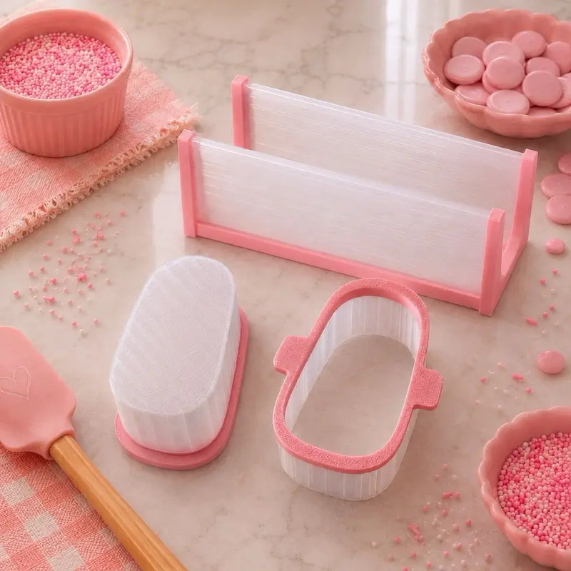 3” Tapered Cakesicle Mold Set with Popper & Tray | 3D Printed Cake Pop Mold Cutter | Baking Tools | Dessert Decorating