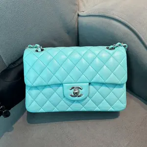 Pre-owned CHANEL cf 27172223 small cf tiffany blue lambskin (1/2) deposit for K