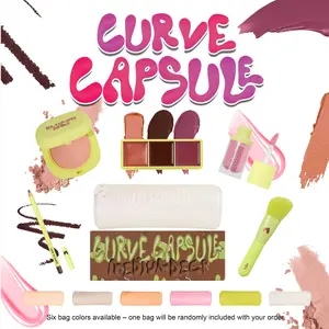 Mitchell Curve Capsule 5-Piece Face & Lip Set, Limited Edition Blush, Lip Gloss, Lip & Brush Makeup Bundle, Makeup Kit, Perfect Gift for Her