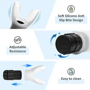 Portable Respiratory Trainer-Exercise Device,Respiratory Muscle Training | Easy to Cleanl Adj ustable Resistance,Black Home Workout Gymnastics