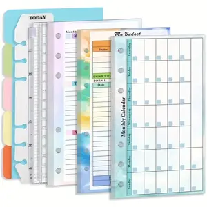 6 Hole Loose Leaf Paper, 82 Sheets/set Budget Weekly Planner Refillable Paper, Stationery & Supplies for Home School School Office
