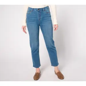 Denim & Co. Petite Indigo Easy Stretch '94 Fit Ankle Jean
