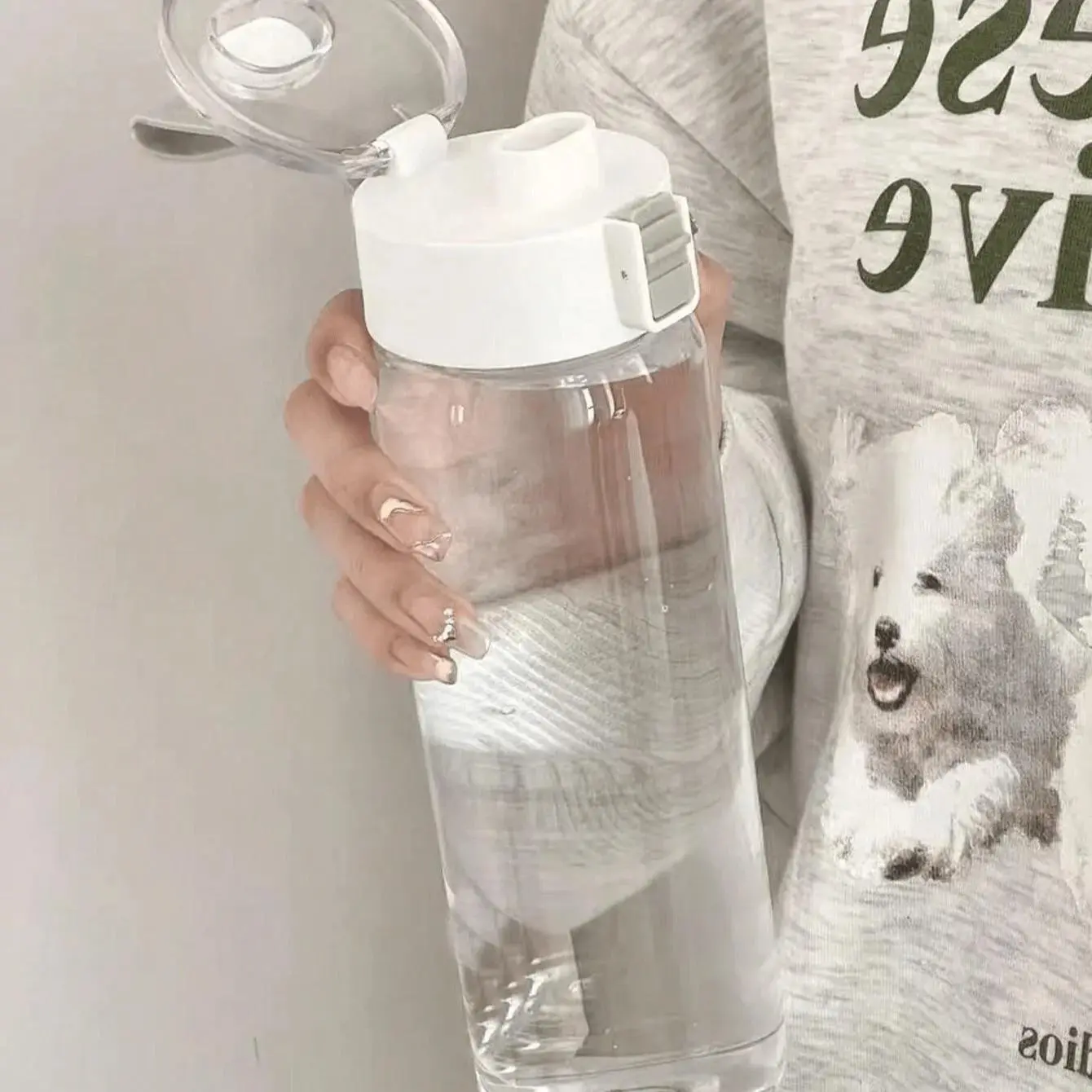 Portable Large Capacity Sports Water Bottle, Clear Water Bottle, Outdoor Travel Office Essential Water Bottle, Sports Drinking Bottle, Hydration Bottle, Plastic Water Bottle, Traveler Water Bottle, Workout Water Bottle, Drinkware