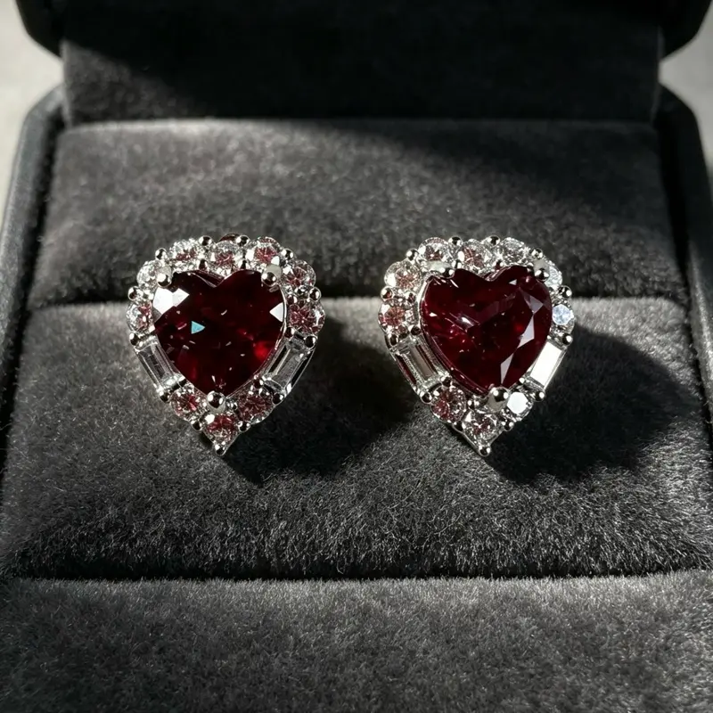 <PingEast jewelry > Natural Alexandrite heart earrings