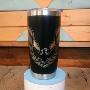 20-30oz Firebird Evolution Tumbler with Lid - Reusable Stainless Steel, Car Graphic Laser Engraving, Portable, Perfect for Daily Hydration - Washable, Stylish, Mug, Drinkware, Bottled, Plastic, Cup, trans am