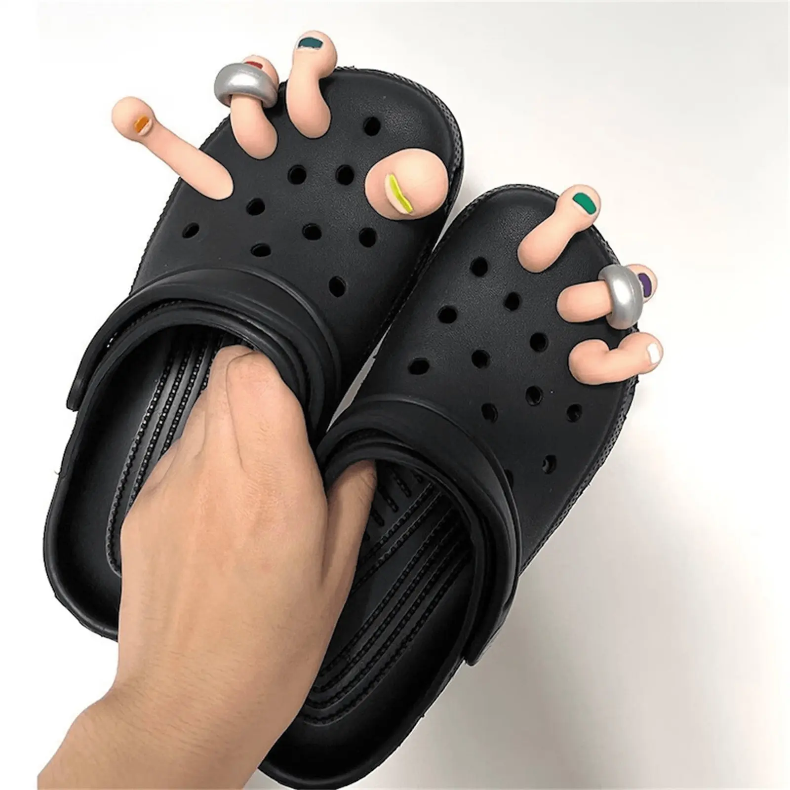 ReneChristine Fake Toe Decoration Novelty Cartoon Toes Design Shoe Decoration