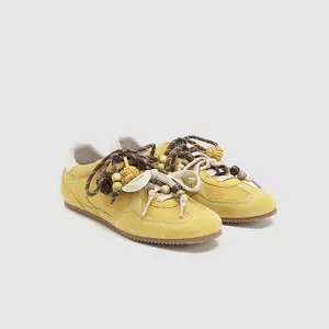 URBAN REVIVO  2026 Summer New Women's Color Block Lace-Up Decor Sneakers womenswear