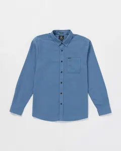Volcom Caden Solid Long Sleeve Button - Blueberry