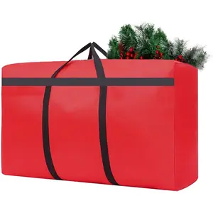 Small Christmas Tree Storage Bag 4Ft/5Ft Heavy Duty  600D Oxford Fabric Xmas Tree Bag/Container/Holder for Short Artificial Christmas Tree(39" X 12" X 24") Red