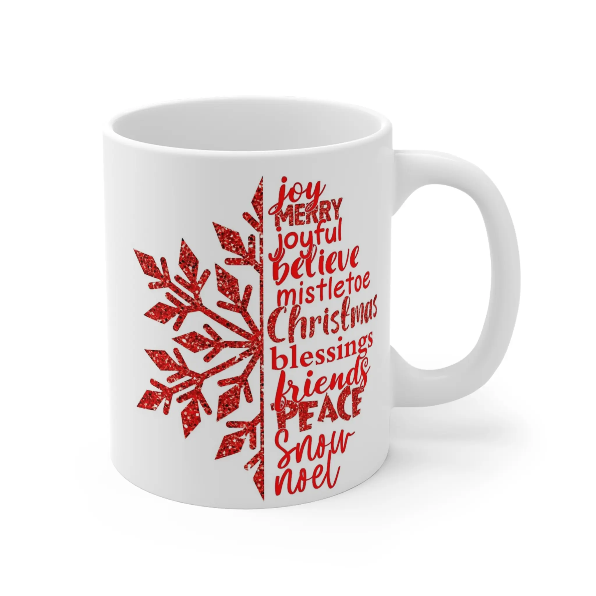 Snowflake Mug, Winter Coffee Cup, Festive Tea Mug, Holiday Drinkware, Christmas Gift, Seasonal Hot Cocoa Cup
