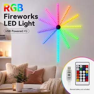 RGB Firework LED Strip Lights, USB-Powered Color Changing Lights with Remote, Music Sync & Multiple Modes for Bedroom, Gaming Room & Party Decor