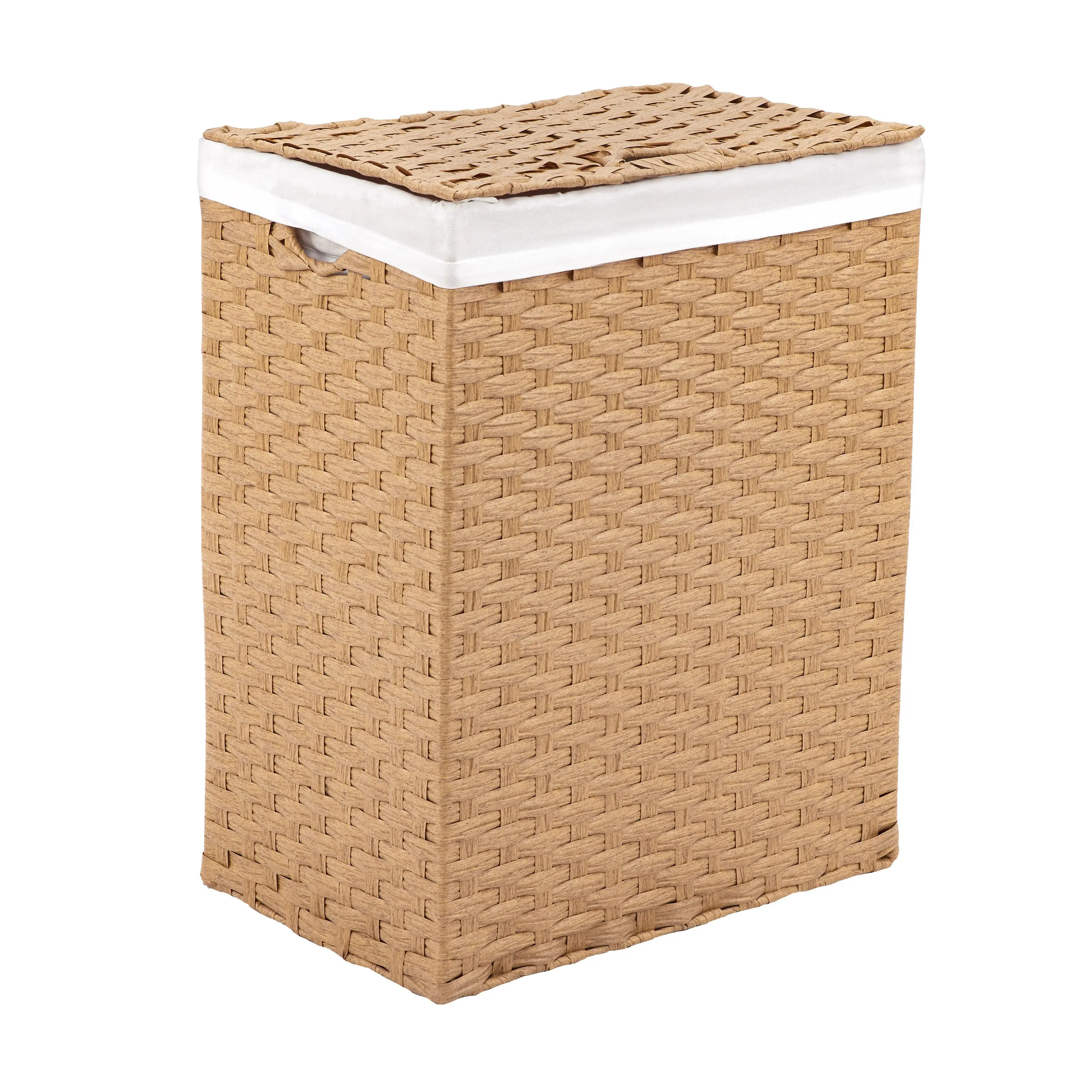 Handwoven Lidded Laundry Hamper
