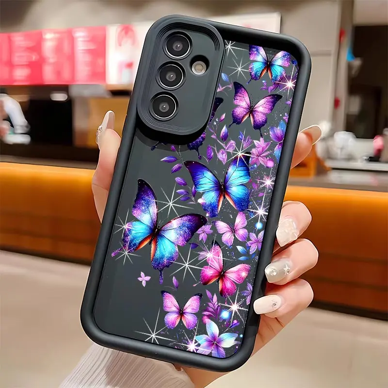 Beautiful Butterfly Soft Silicone Phone Case For Galaxy S26Ultra/S25Edge/S24fe/S23/S22/S21Plus/A13/A14/A15/A16/A17/A33/A34/A35/A36/A52/A53/A54/NOTE20 Drop Protection|Full Camera Protection|Anti-Scratch|Non-Slip|Perfect Birthday Gift for Her