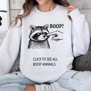 Boop Animals Tone on Tone DTG Graphic Sweatshirt - Unisex Relaxed Fit Soft Print Sweatshirt