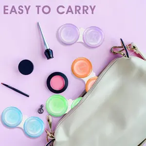 36-Pack Lightweight Multi-Pack Transparent Cute Contact Lens Cases, 6-Color Contact Lens Care Accessories for Home & Travel