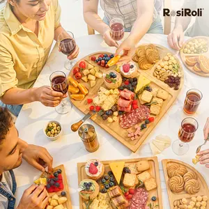 【NewYear2026】Party-Ready Charcuterie Board-Features Magnetic Modular Design Easily Creates Heart, Circle & Square Layouts-Perfect for Gatherings, Picnics,Valentine’s Day Gift
