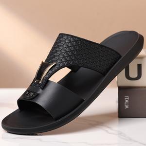 Summer Secret Men's Black/White Lightweight and Comfortable Sandals for Men with Arch Support and Anti-Slip Sole, Comfortable Shoes for Wide or Narrow Feet, Stylish Slippers for Beach and Indoor Use fathersdaygift