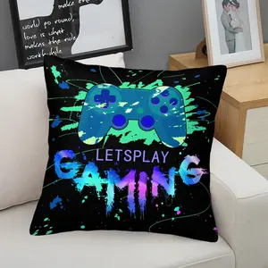 Game Controller Patterned Cushion, Featuring a Soft And Comfortable Printed Design, Suitable For Living Room Sofas, Bedroom Headrests, And Office Naps