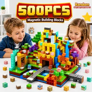 Magnetic Building Blocks 100/200/300/500 PCS, Random Style Delivery，STEM Montessori Sensory Toys for Toddlers, 3D Space Logic Stacking Construction Kit, Creative Educational Toy for 3+ Year Old Boys Girls (Christmas Birthday Gift)