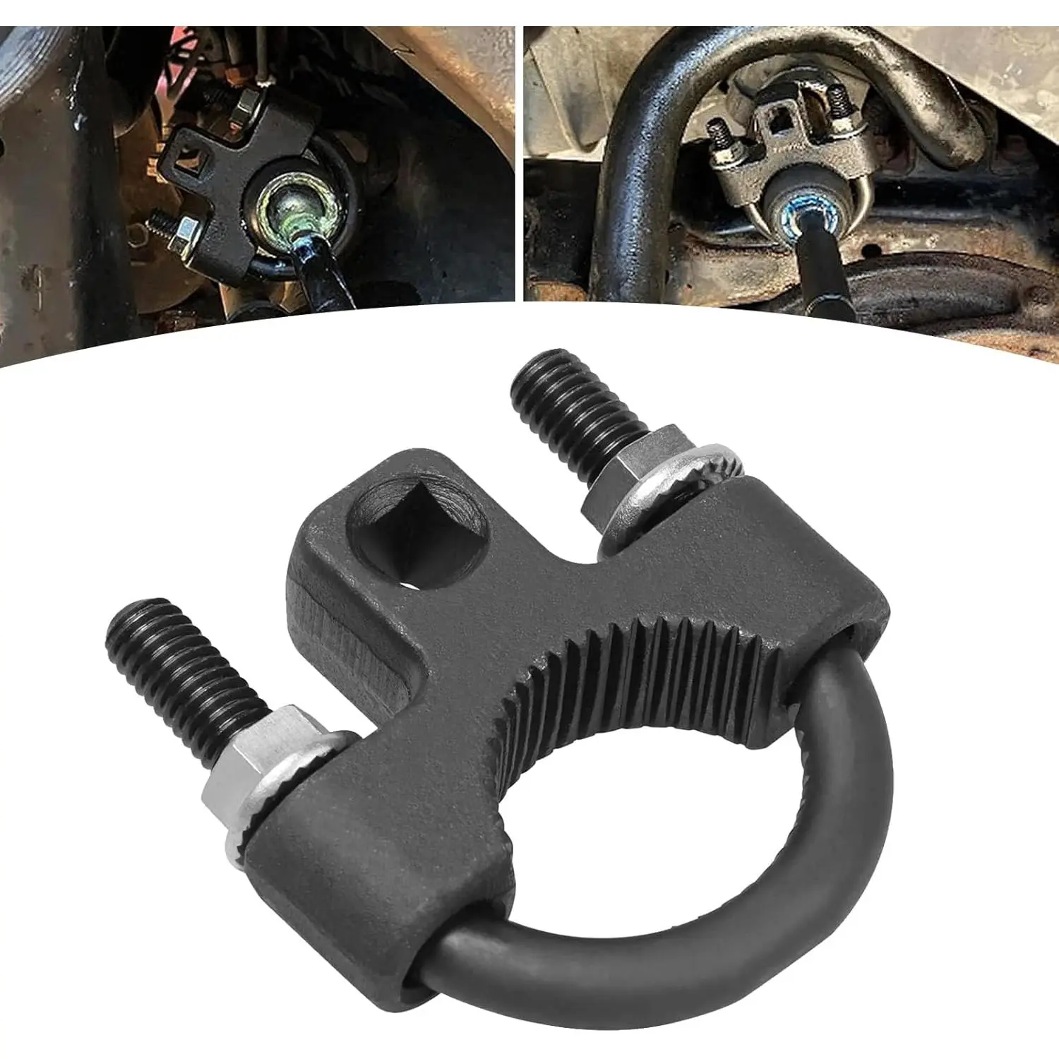 Inner Tie Rod Tool, U-shaped  Non-slip Structure Tie Rod End Disassembly Tool with 1/2" Drive, Steering Gear Rudder Multifunctional Wrench, for  Repair Accessories (Black)