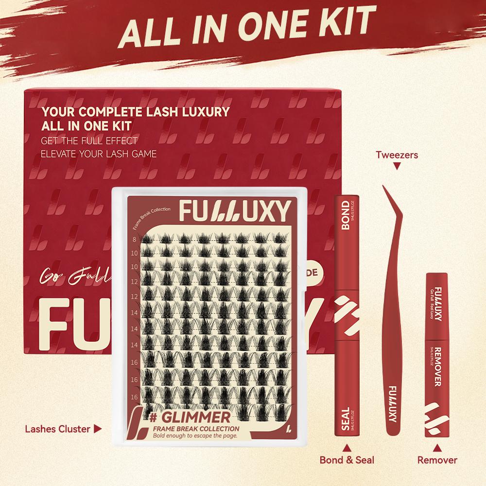 GLIMMER | Fulluxy Frame Break Collection MangaMagic  Upgrade U Lashes with Ultra-Dense, Waterproof, Long-Lasting Lashes | Fairy | Fashion Wet Look Manhua | Fairy Wink Beginner-Friendly DIY for a Flawless, Voluminous Look | Trendy & Must-Have Clusters