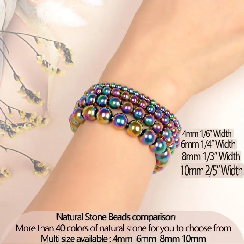 Handmade Natural Gemstone Stretch Elastic Bracelet Healing Crystal Round Stone Beads Jewelry Gifts for Women Men Handmade Natural Gemstone Stretch Elastic Bracelet Healing Crystal Round Stone Beads Jewelry Gifts for Women Men