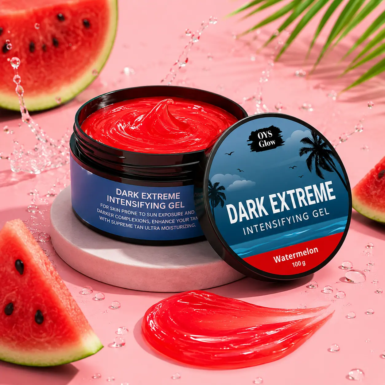 OYS Glow - Dark Extreme Tanning Accelerator Gel, Fast Tan Enhancer for Sunbed & Outdoor Tanning, Deep Dark Glow Body Moisturizer, Self Tanner Gel for Men & Women