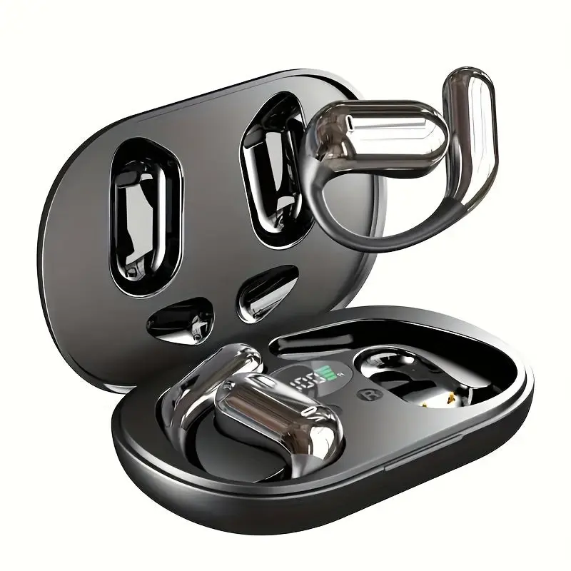 Famous Tech Shop Open Ear Earbuds, Headphones with Bluetooth 5.4, LED Display & 50H Playtime