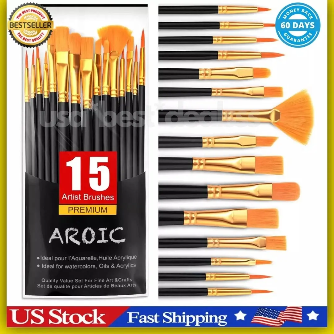 Best Model Miniature Paint Brushes Small Detail Art Paint Brush With Set 15 Pcs