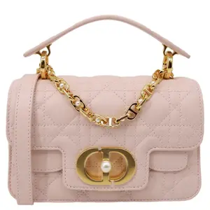 Pre-owned Dior Cannage Calfskin Leather Shoulder Bags Christian Jolie Top Handle Shoulder Bag Powder Pink