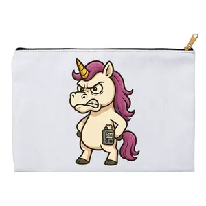 T1D Type 1 Diabetes Unicorn Design Accessory Pouch Insulin and Supplies Bag with Gold Zipper Closure Lightweight Durable Organizer