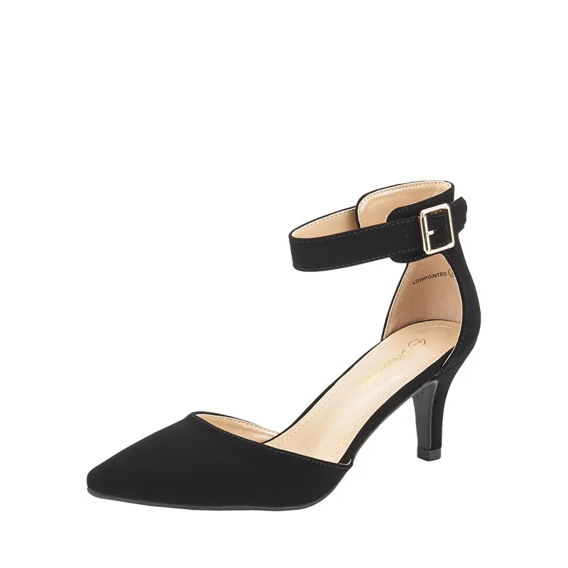 DREAM PAIRS Women's Elegant Classic Low Heel Ankle Strap Pumps - Adjustable Buckle Closure, Padded Insole for Comfortable Heels, Platform Design, Rubber Sole Footwear for Happy Hour, Skirt