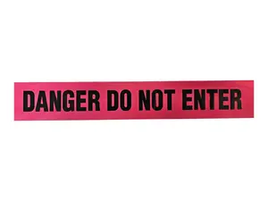 Barricade Tape, 3 IN. x 300 FT. Roll, Red "Danger Do Not Enter"