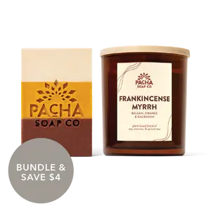 Frankincense Myrrh Bar Soap & Candle Duo