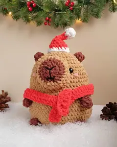 Yarny Bear - Cozy X-mas Capybara Crochet, Christmas Crochet , Winter Amigurumi