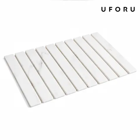 UFORU Large Rectangle Diatomaceous Earth Stone Block Placemats & Coasters - 24"×16" Kitchen Counter Mat, Decorative, Absorbent, Non-Skid, Heat-Resistant, Eco-Friendly, Drip-Soak Surface, Foldable & Easy to Store, Stainless Steel Rack Compatible, Durable,