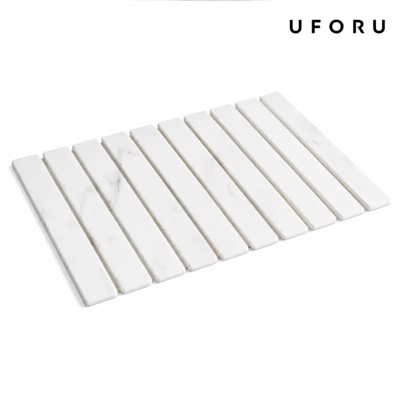 UFORU Large Rectangle Diatomaceous Earth Stone Block Placemats & Coasters - 24"×16" Kitchen Counter Mat, Decorative, Absorbent, Non-Skid, Heat-Resistant, Eco-Friendly, Drip-Soak Surface, Foldable & Easy to Store, Stainless Steel Rack Compatible, Durable,