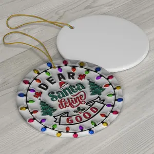 3D Inflated Dear Santa Define Good Ornament, Personalized Family Christmas Ornaments, Puffy Christmas Round, Christmas Outdoor Decorations, Christmas Niece Gifts From Auntie