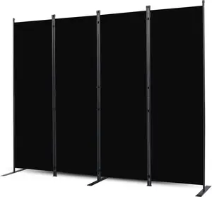 Room Divider, 4 Panel Folding Privacy Screens with Wider Feet, 6 Ft Portable Room Partition for Room Separator, Room Divider Panel 88" W X 71" H,