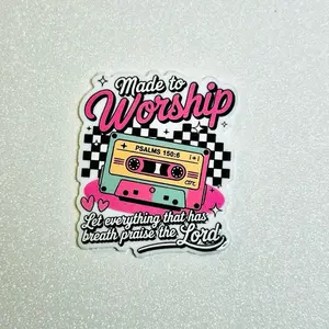Worship Badge Reel - Made to Worship Design with Psalms 150:6 Quote and Cassette Tape Motif
