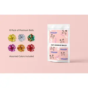 Mylar Crinkle Cat Toys - 6 Assorted Balls