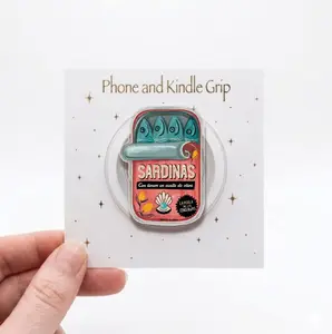 Sardine Can Magnetic Acrylic Grip Retro Tinned Fish Pop Socket La Dolce Vita Phone Grip Vintage Food Art Design Sweet Summer Style