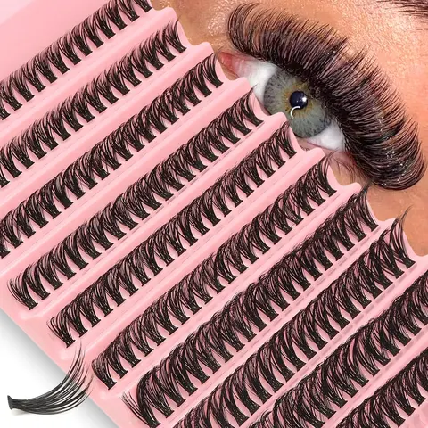 Natural Look Individual DIY False Eyelashes, Diy Dramatic Lashes, 10 Rows 8-16mm Mixed Length Faux Beauty Eyelash Clusters, Self Grafting Curling Fake Eyelashes, Fluffy Volume Eyelashes, Eyelash Extension, Makeup Lash Clusters, Best Lash Clusters