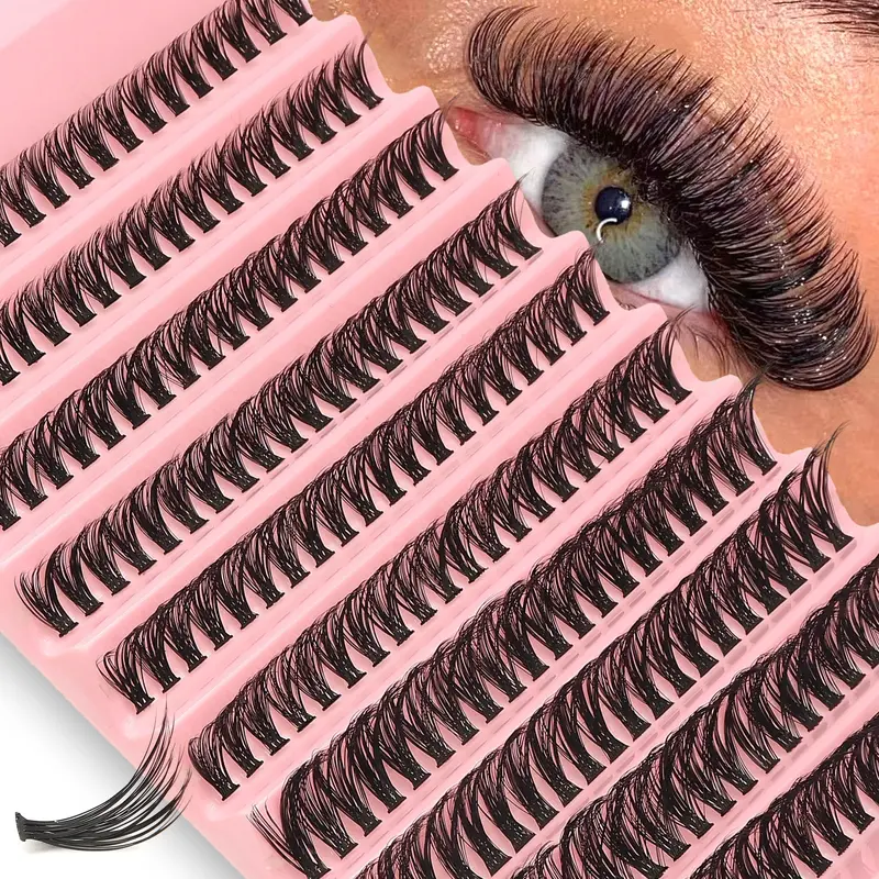 Natural Look Individual DIY False Eyelashes, Diy Dramatic Lashes, 10 Rows 8-16mm Mixed Length Faux Beauty Eyelash Clusters, Self Grafting Curling Fake Eyelashes, Fluffy Volume Eyelashes, Eyelash Extension, Makeup Lash Clusters, Best Lash Clusters