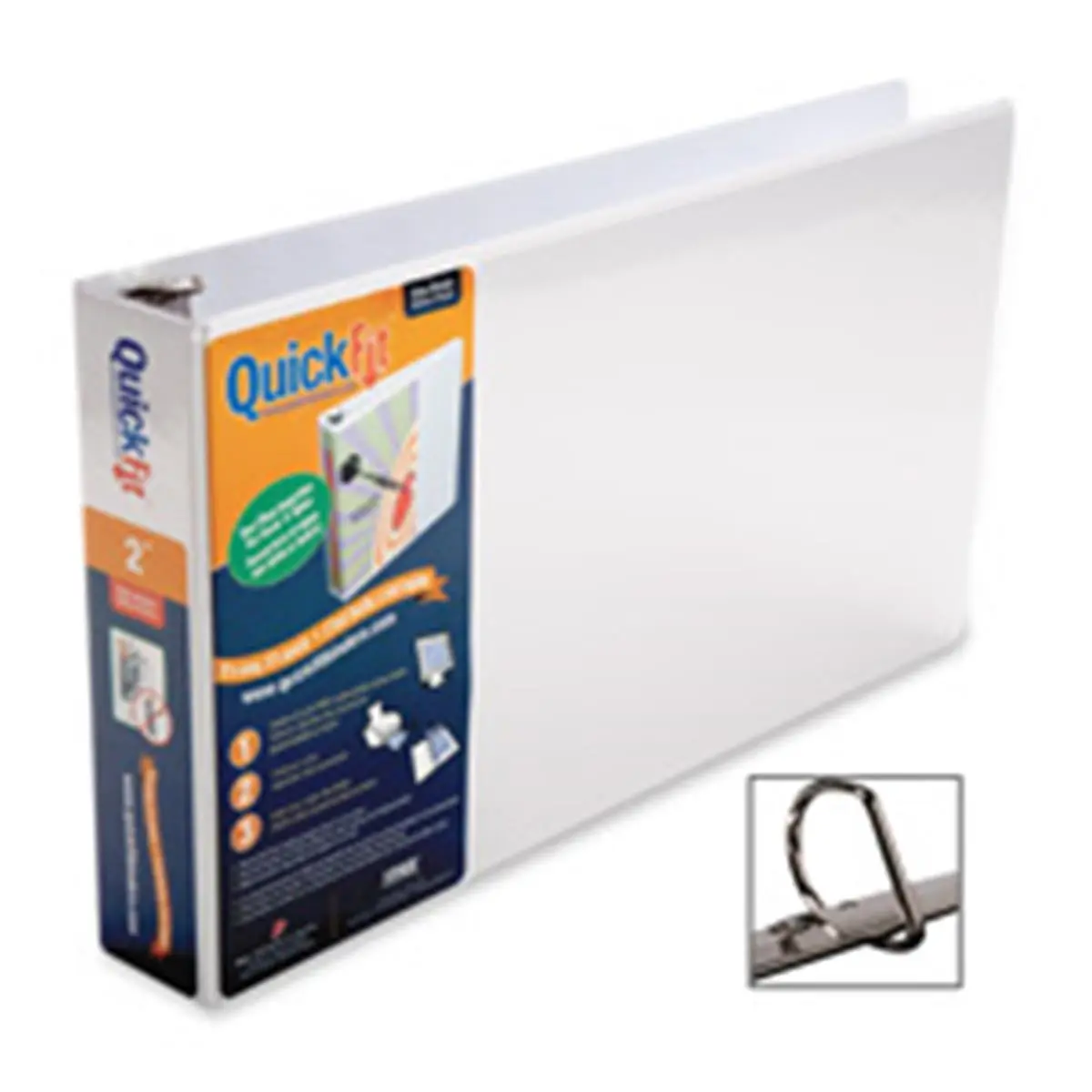 Stride-Inc. D-Ring Ledger Binder - 3in. Capacity, Quick Fit, No Ink Transfer Vinyl, Full Front Cover - 11.5in.x20in. White - 50% Post-Consumer Material - Accommodates Legal Size & 11"x17" Sheets - For Larger Presentations