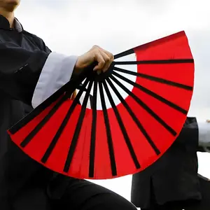 Kung Fu Folding Fan Chinese Martial Arts Tai Chi Fan for Dance & Stage Performance Foldable Decorative Hand Fan with Clacking Sound Red Black Blue Design