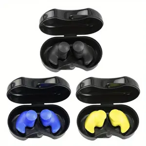 2PCS Swimming Silicone Earplugs Spiral Ear Plugs Waterproof Boxed Yellow