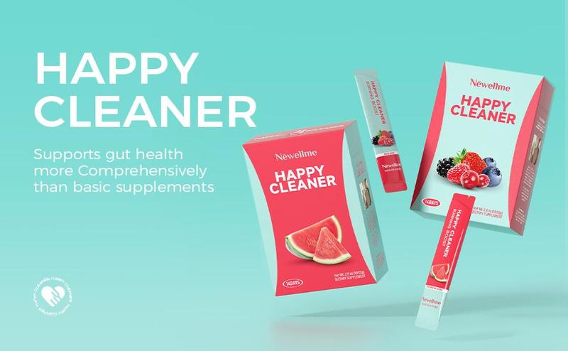 NEWELLME Happy Cleaner Superfood Powder – Sugar-Free Berry Drink Mix, Antioxidant & Digestion Support, Vegan, Non-GMO, Gluten-Free, 14 Packets